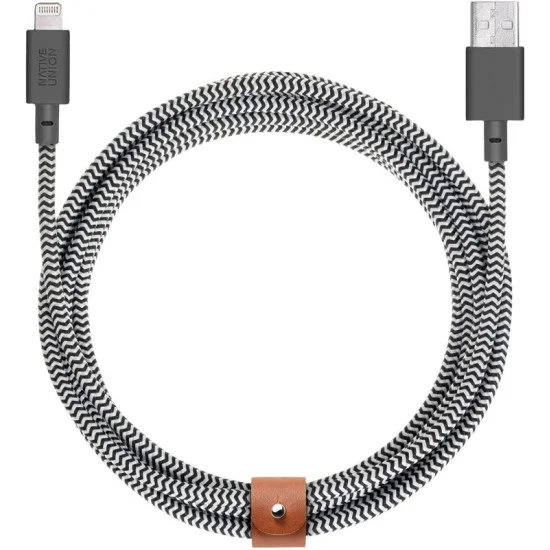 Native union belt cable xl - usb a to lightning 3m _ Zebra
